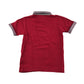 Jasper J Conran polo shirt 6-7 years red with checked collar and sleeve detailing cotton