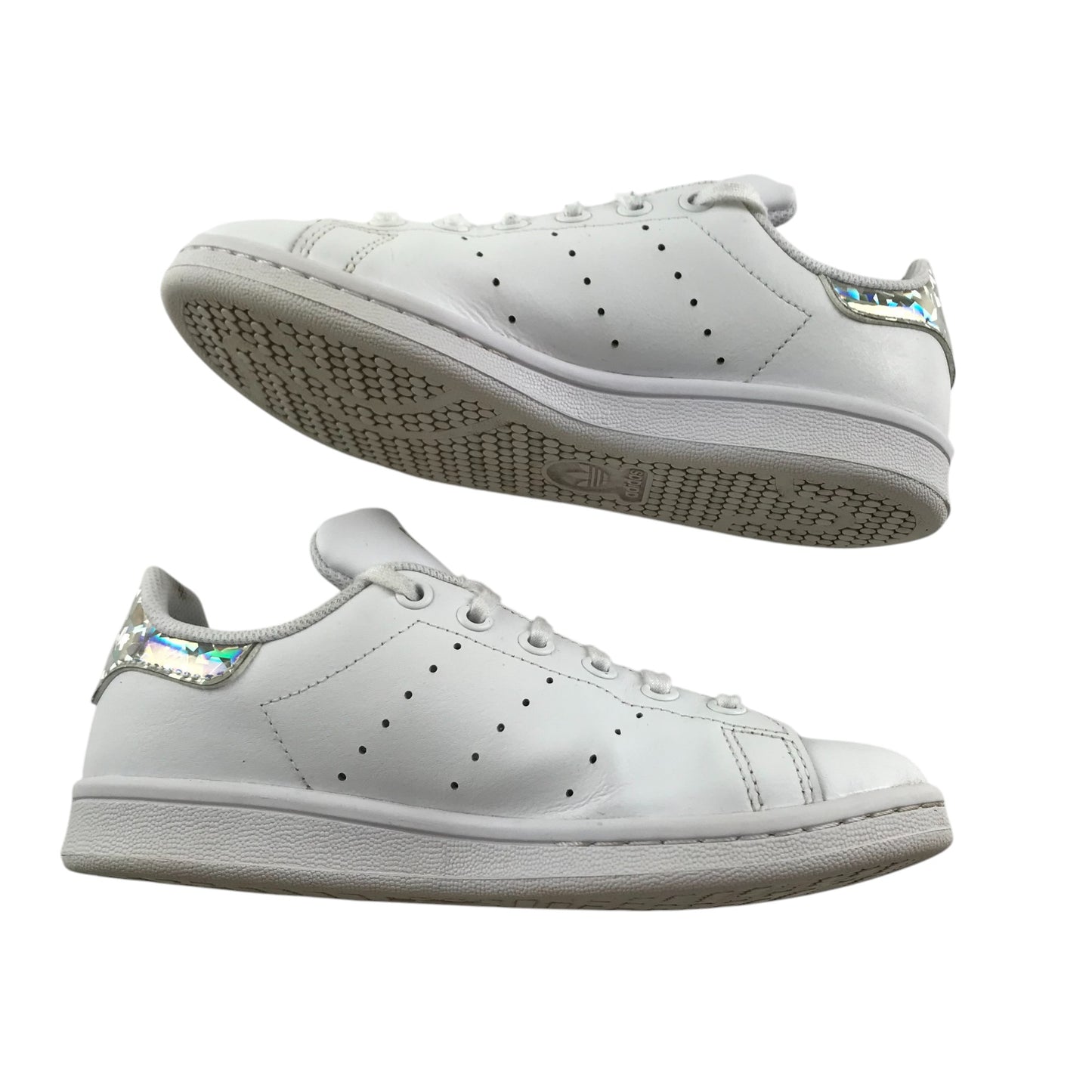 Adidas Stan Smith Trainers Shoe Size 3 White with Sparkly Heel