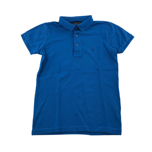 Next polo shirt 6-7 years blue plain with shot sleeve