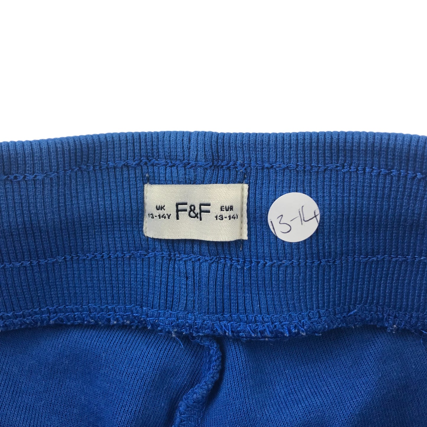 F&F joggers 13-14 years royal blue with black zipped pocket jersey