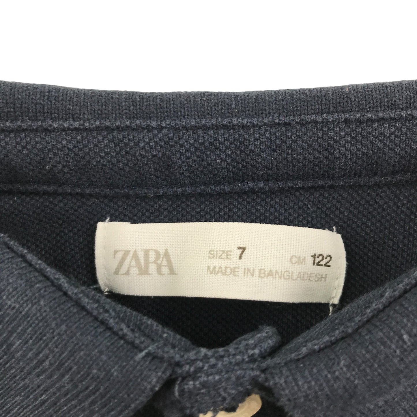 Zara polo shirt 6-7 years navy short sleeve cotton