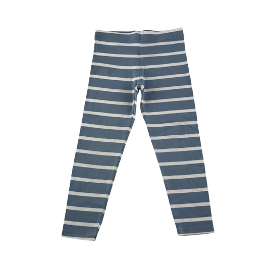 M&S leggings 5-6 years blue with white horizontal strips