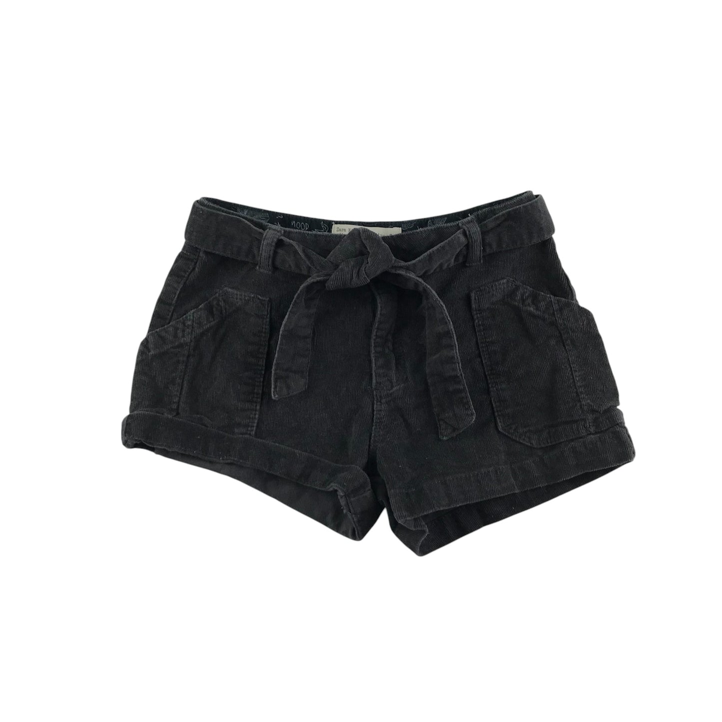 Zara shorts 6-7 years black corduroy with belt