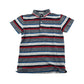 Jasper J Conran polo shirt 7-8 years grey red white stripy with embroidered logo cotton