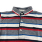 Jasper J Conran polo shirt 7-8 years grey red white stripy with embroidered logo cotton
