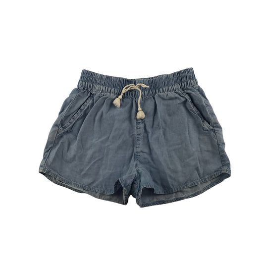 H&M shorts 8-9 years blue plain with white draw strings