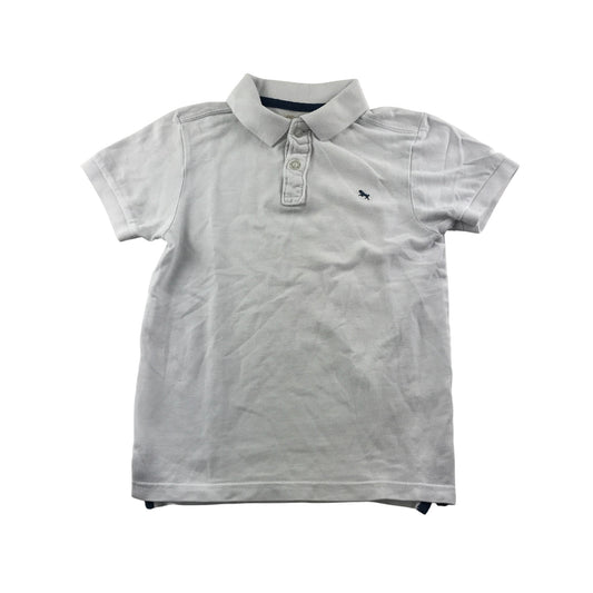 H&M polo shirt 7-8 years white plain with embroidered logo cotton
