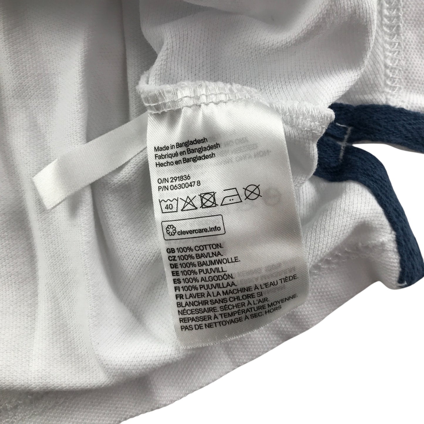 H&M polo shirt 7-8 years white plain with embroidered logo cotton