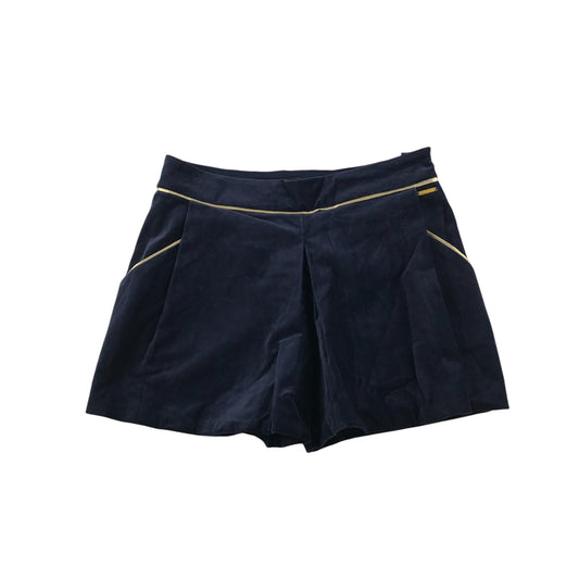 M&S shorts 9-10 years navy velvety material with gold detailing