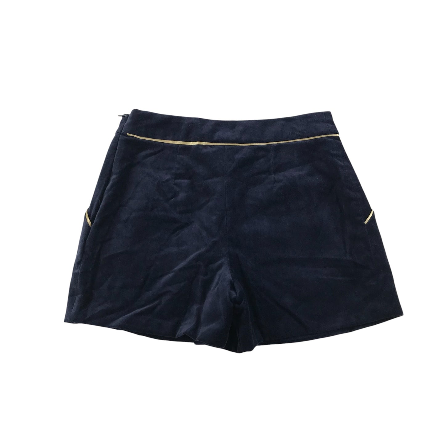 M&S shorts 9-10 years navy velvety material with gold detailing