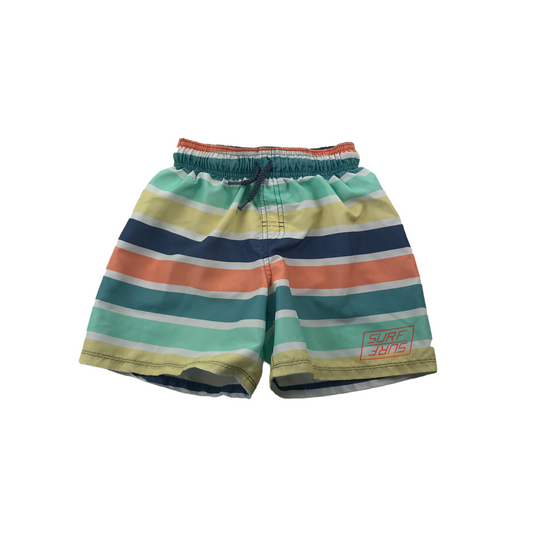 H&M Stripy Multicoloured Swim Trunks Age 9