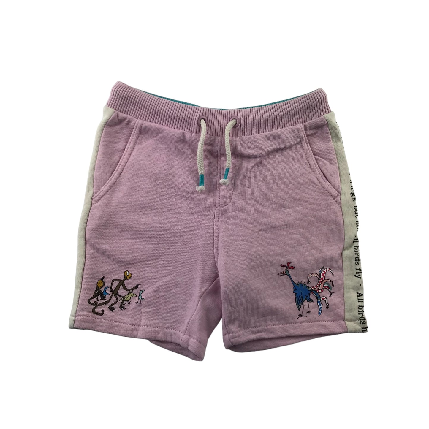 M&S Shorts Age 5 Light Pink Sir Quentin Blake Illustration jersey Cotton