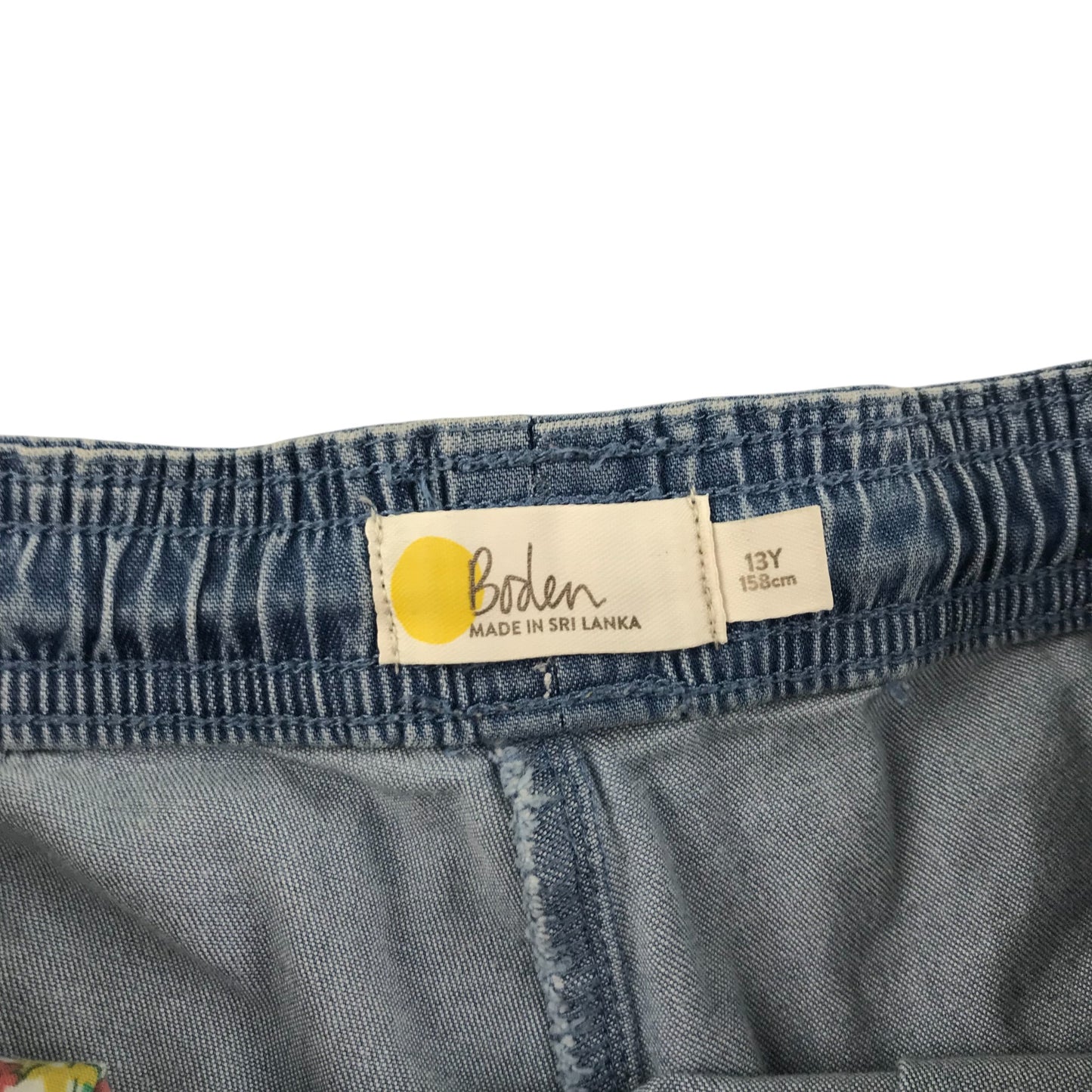 Boden shorts 12-13 years blue plain denim style love heart detailing