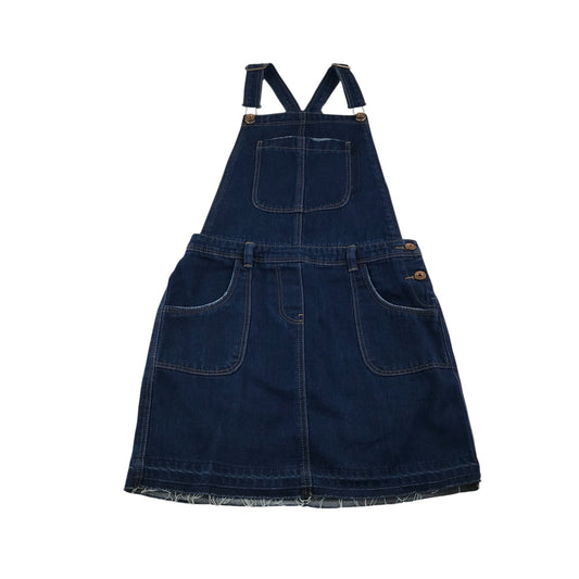 Tu dungaree dress 11-12 years blue denim plain with pockets