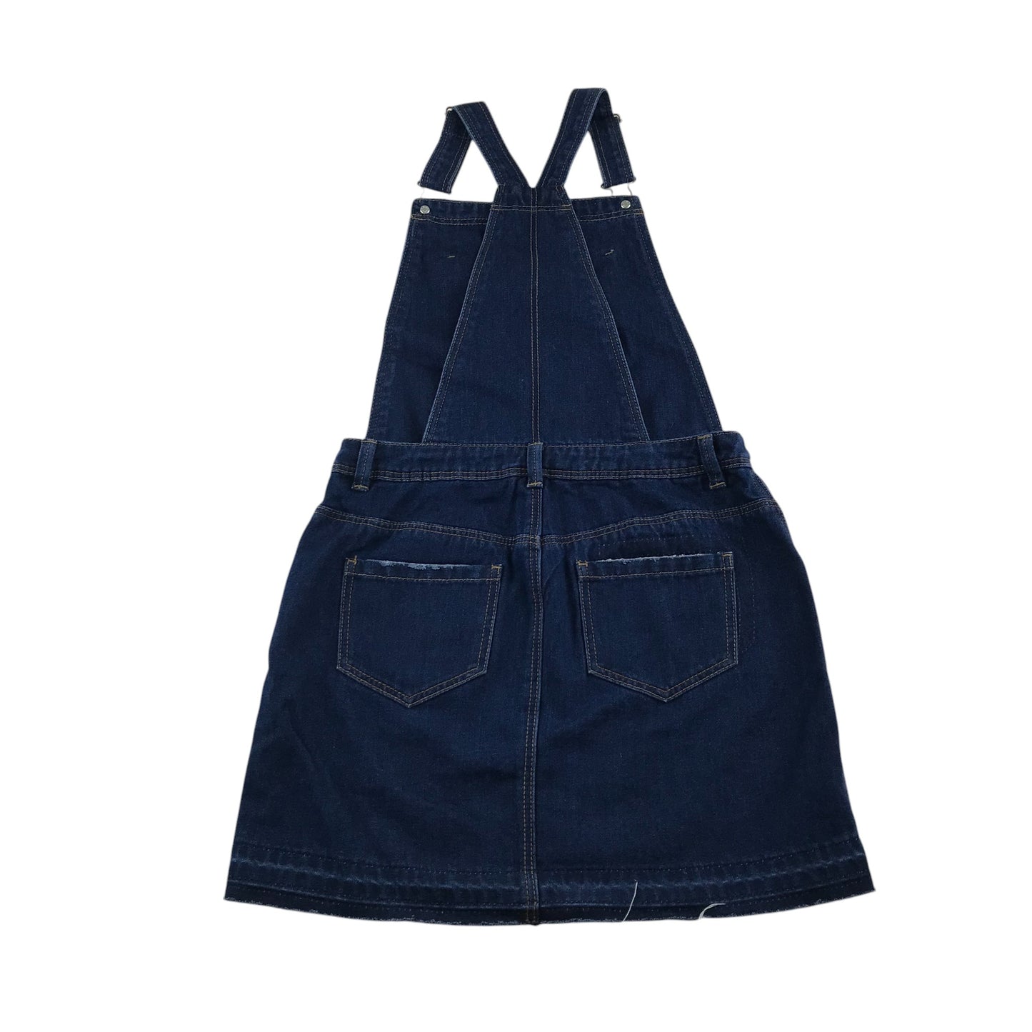 Tu dungaree dress 11-12 years blue denim plain with pockets