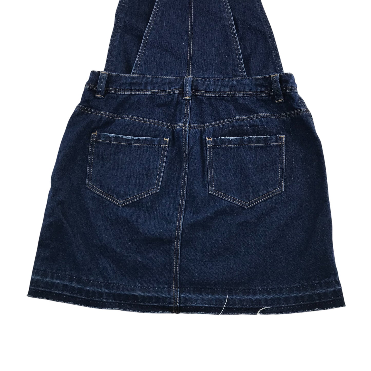 Tu dungaree dress 11-12 years blue denim plain with pockets