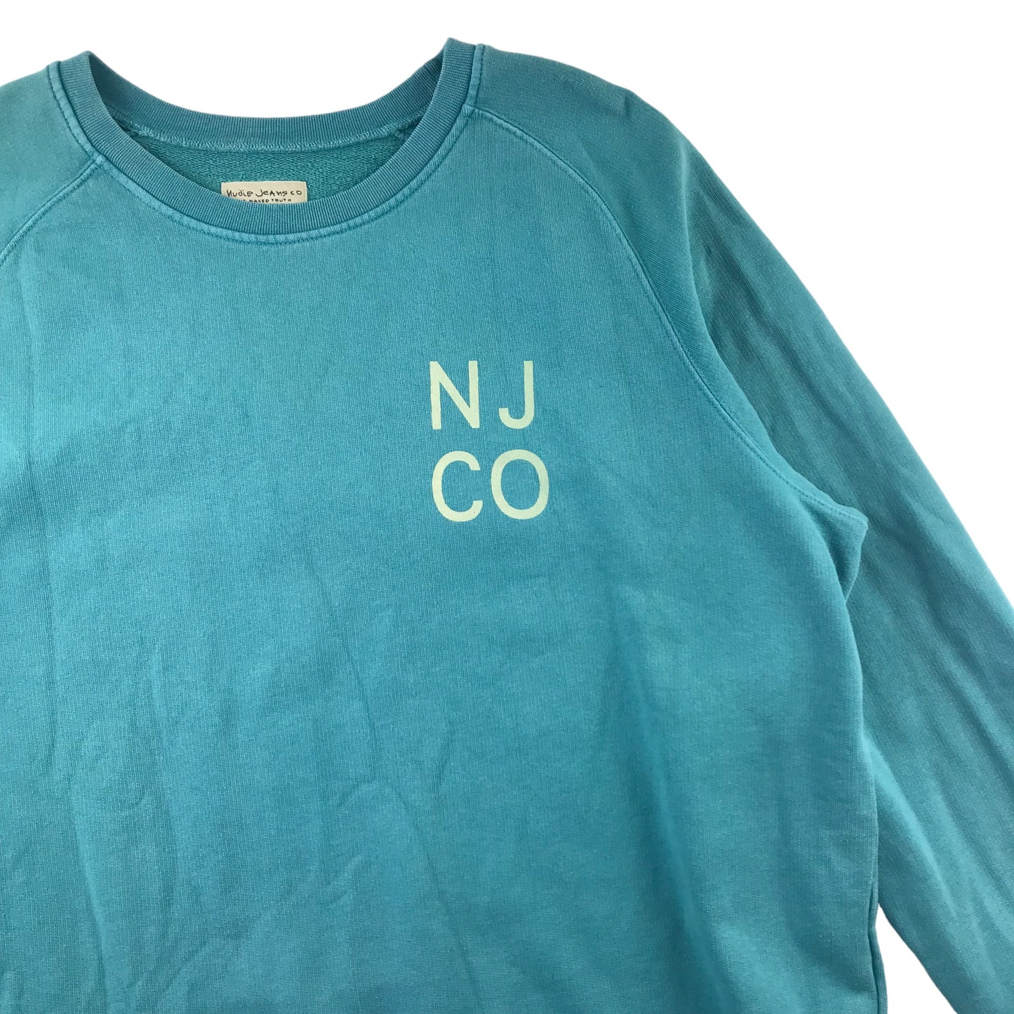 Nudie Jeans sweater XL men's blue jersey sweater Organic Cotton