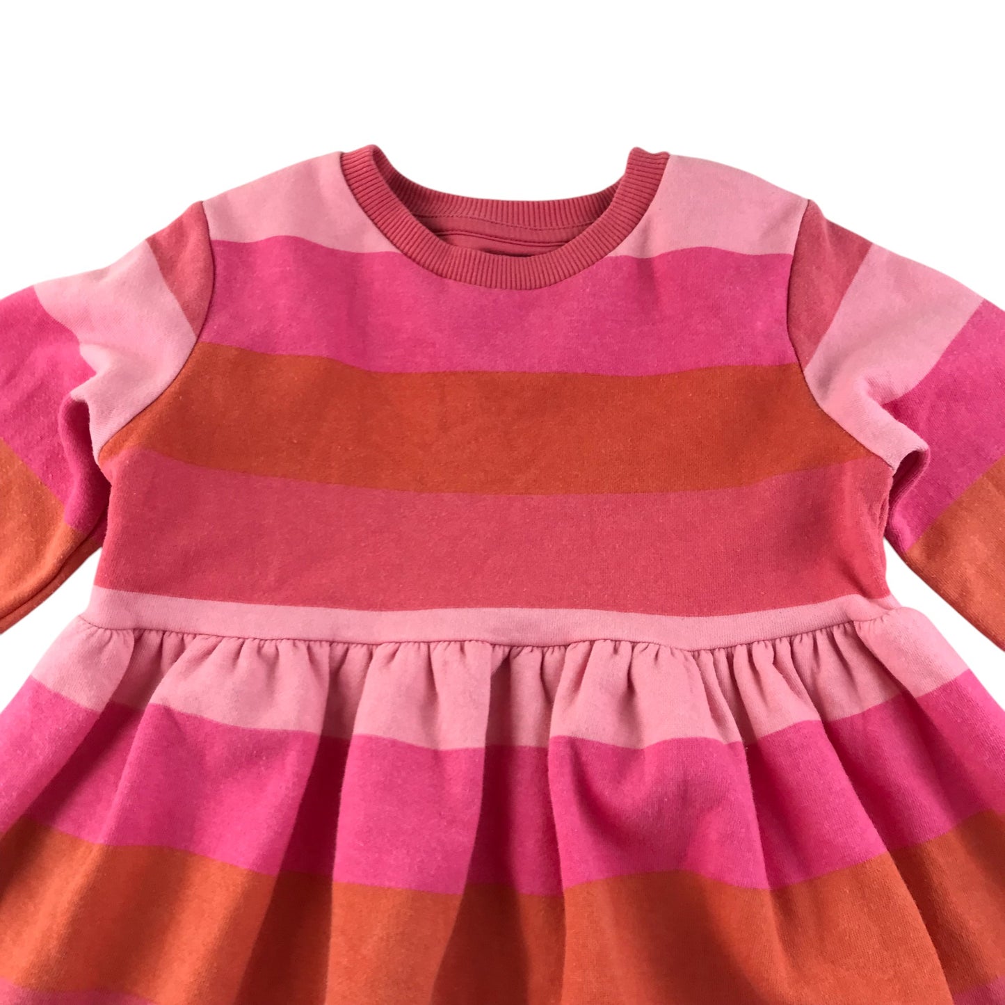 F&F dress 5-6 years pink and red stripy long sleeve jersey