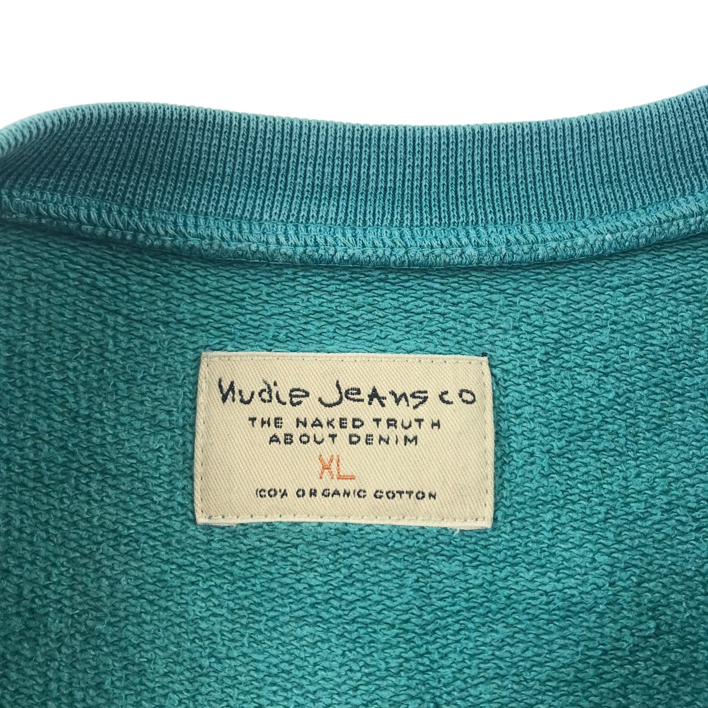 Nudie Jeans sweater XL men's blue jersey sweater Organic Cotton