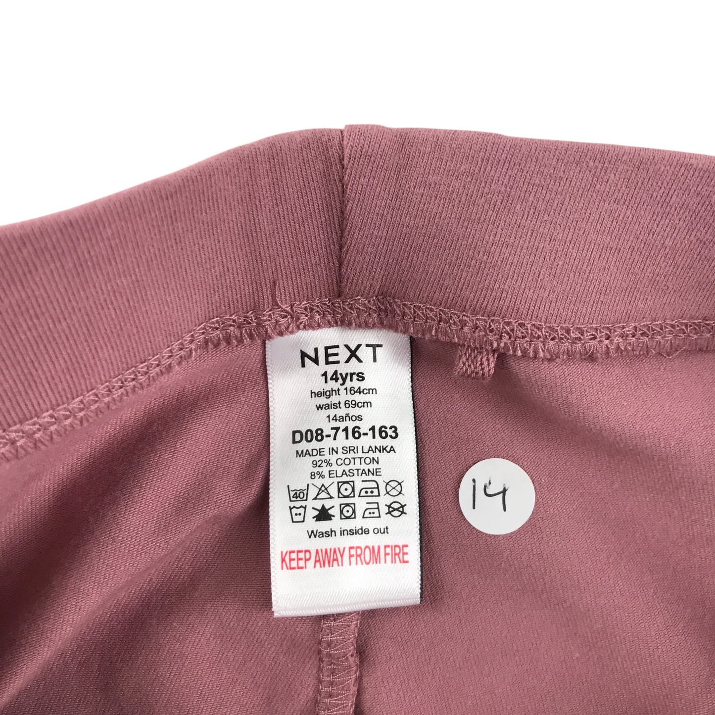 Next leggings 13-14 years pink plain