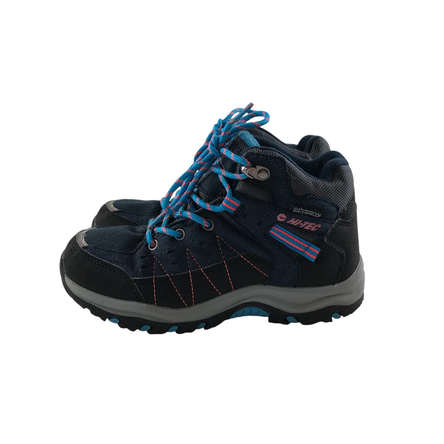 Hi-Tec Walking Boots Shoe Size 1 Navy Ankle Length Waterproof