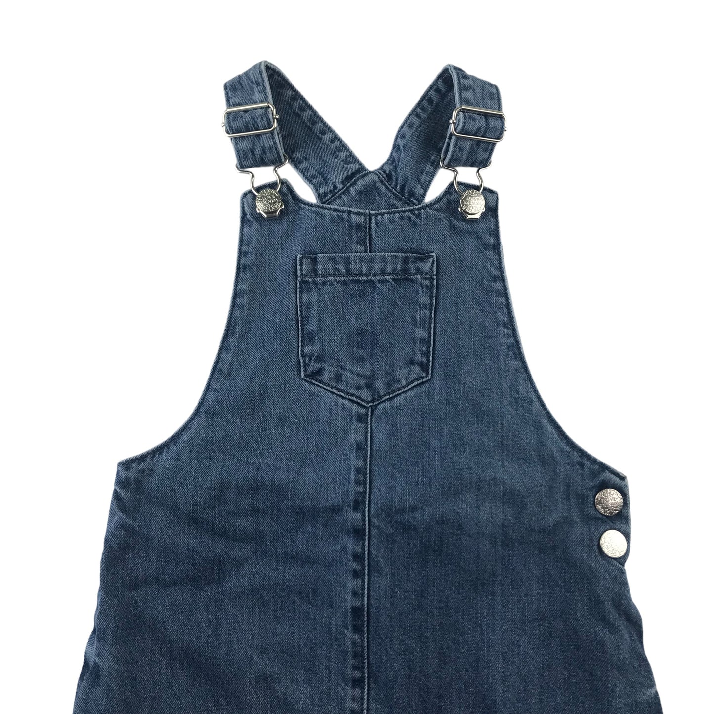 F&F dress 5-6 years blue denim dungaree style A-line cotton