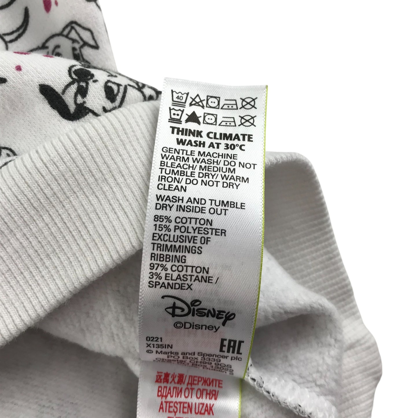 M&S sweater 5-6 years white Disney 101 Dalmatians