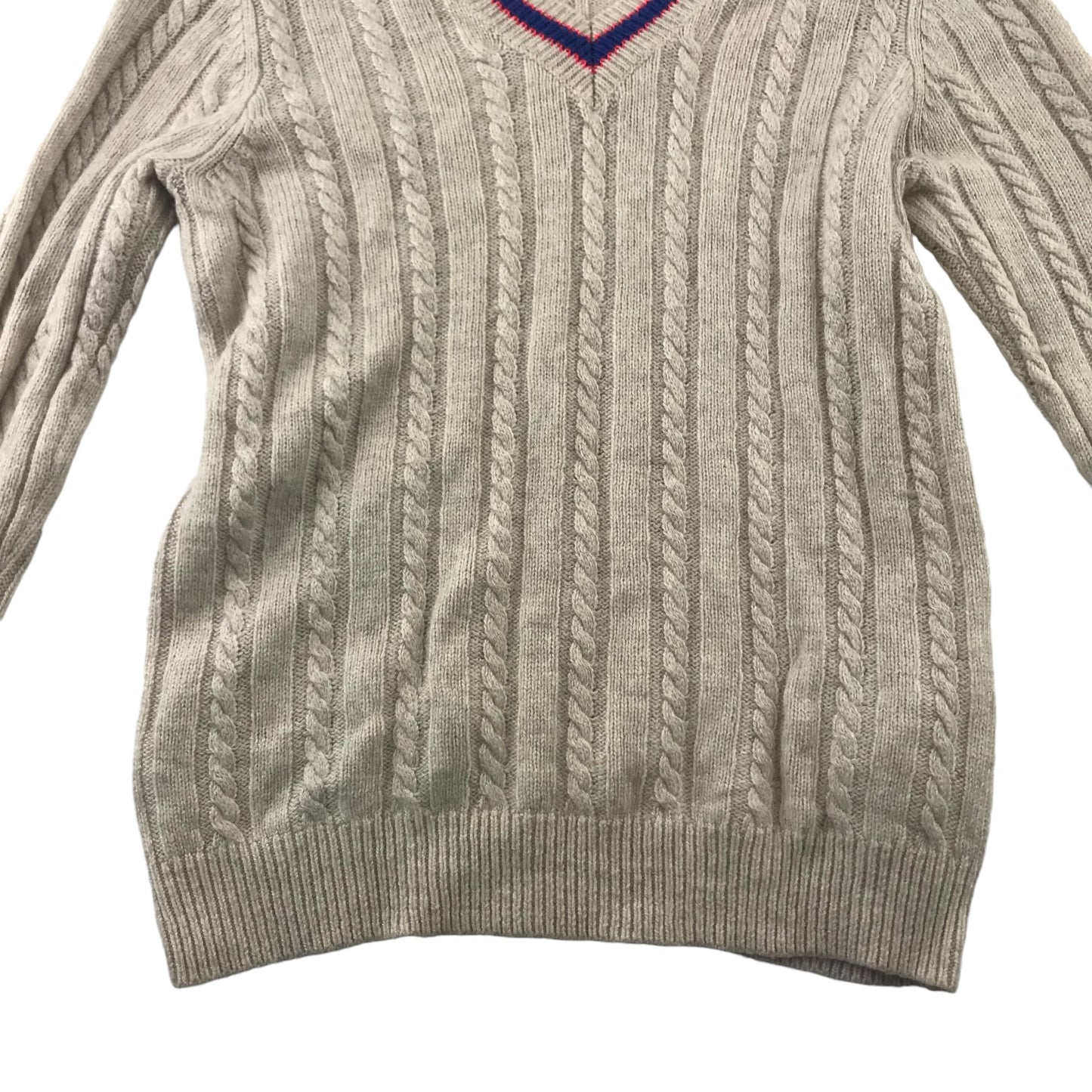 Johnnie B jumper 9-10 years light beige cable knit blended with wool and cashmere