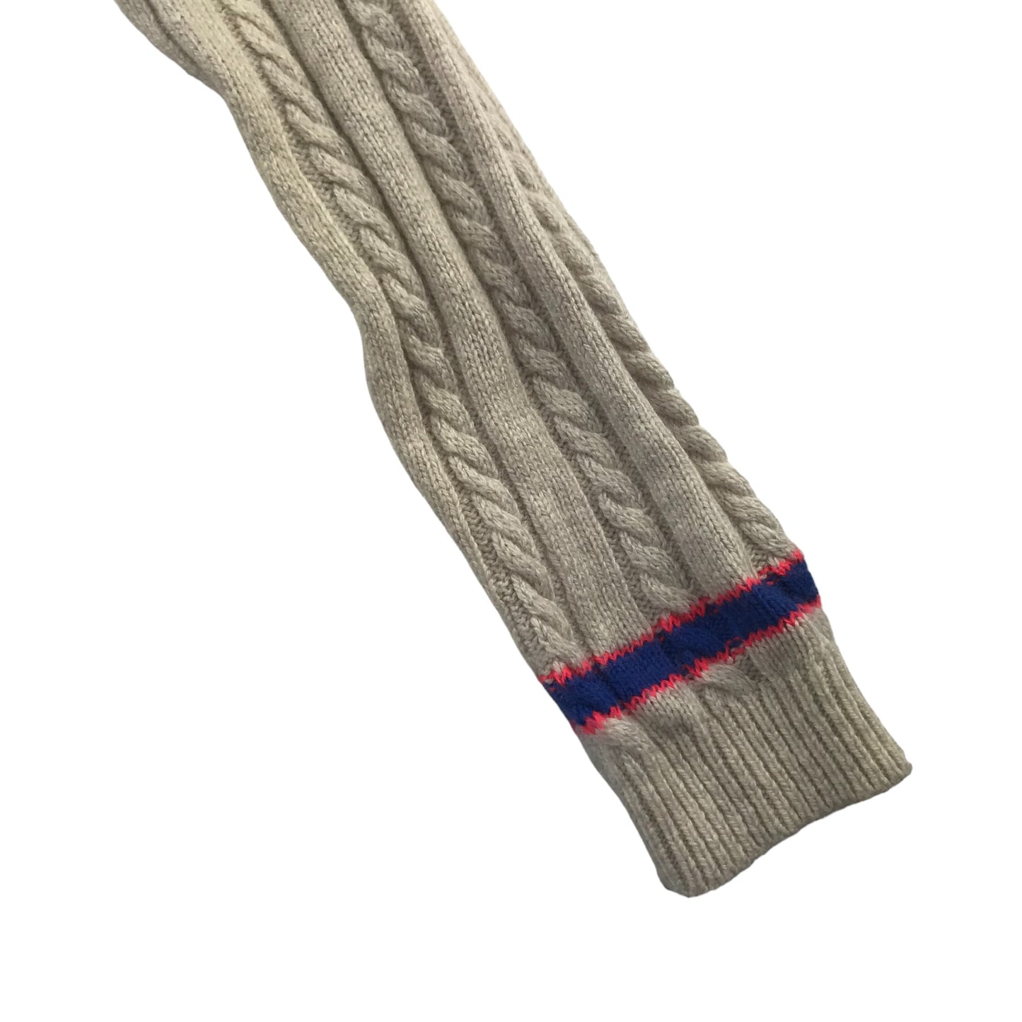 Johnnie B jumper 9-10 years light beige cable knit blended with wool and cashmere