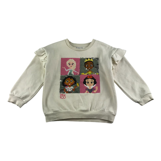 Matalan sweater 5-6 years white Disney 100 princesses with sequins