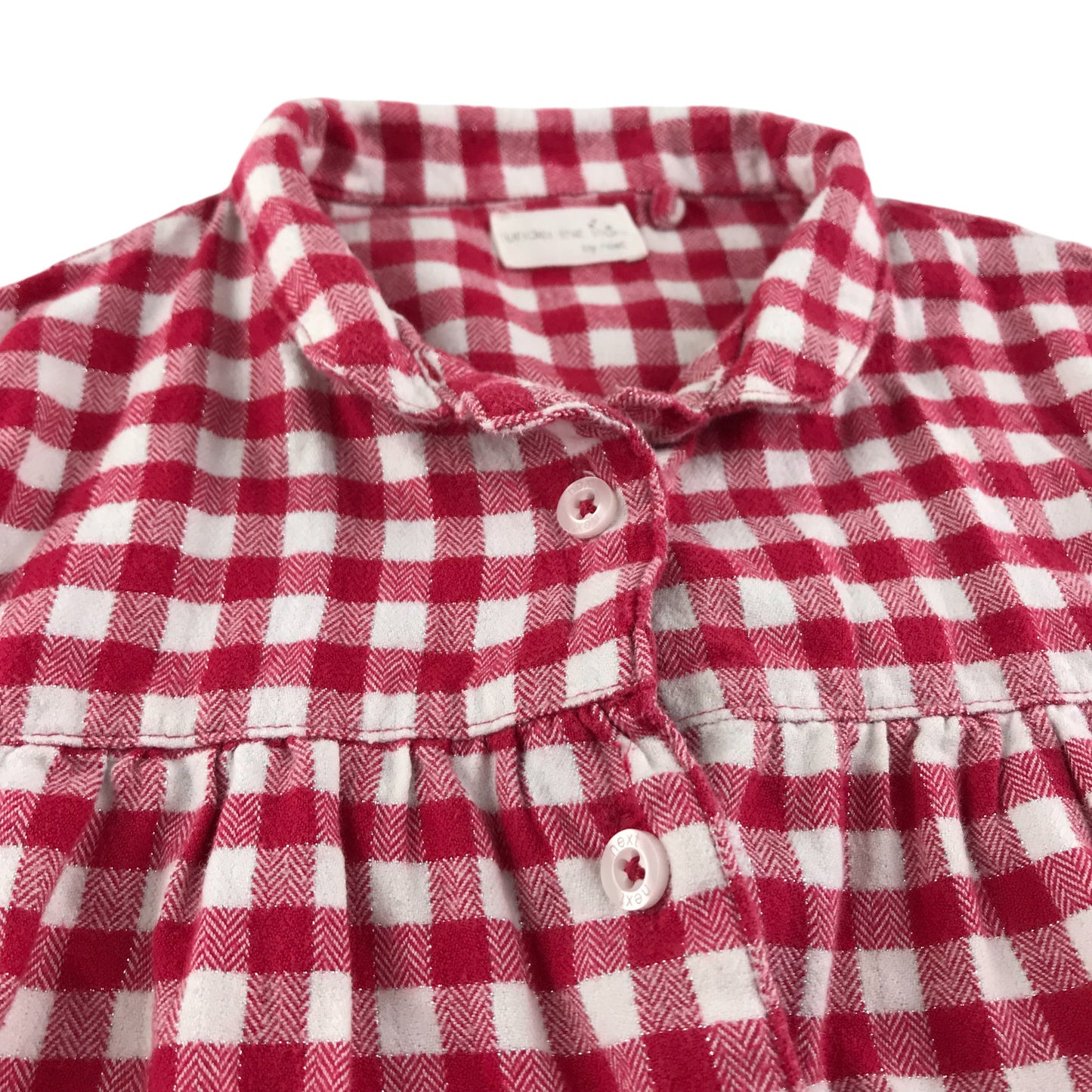 Next pyjama set 5-6 years red and white checked flannel