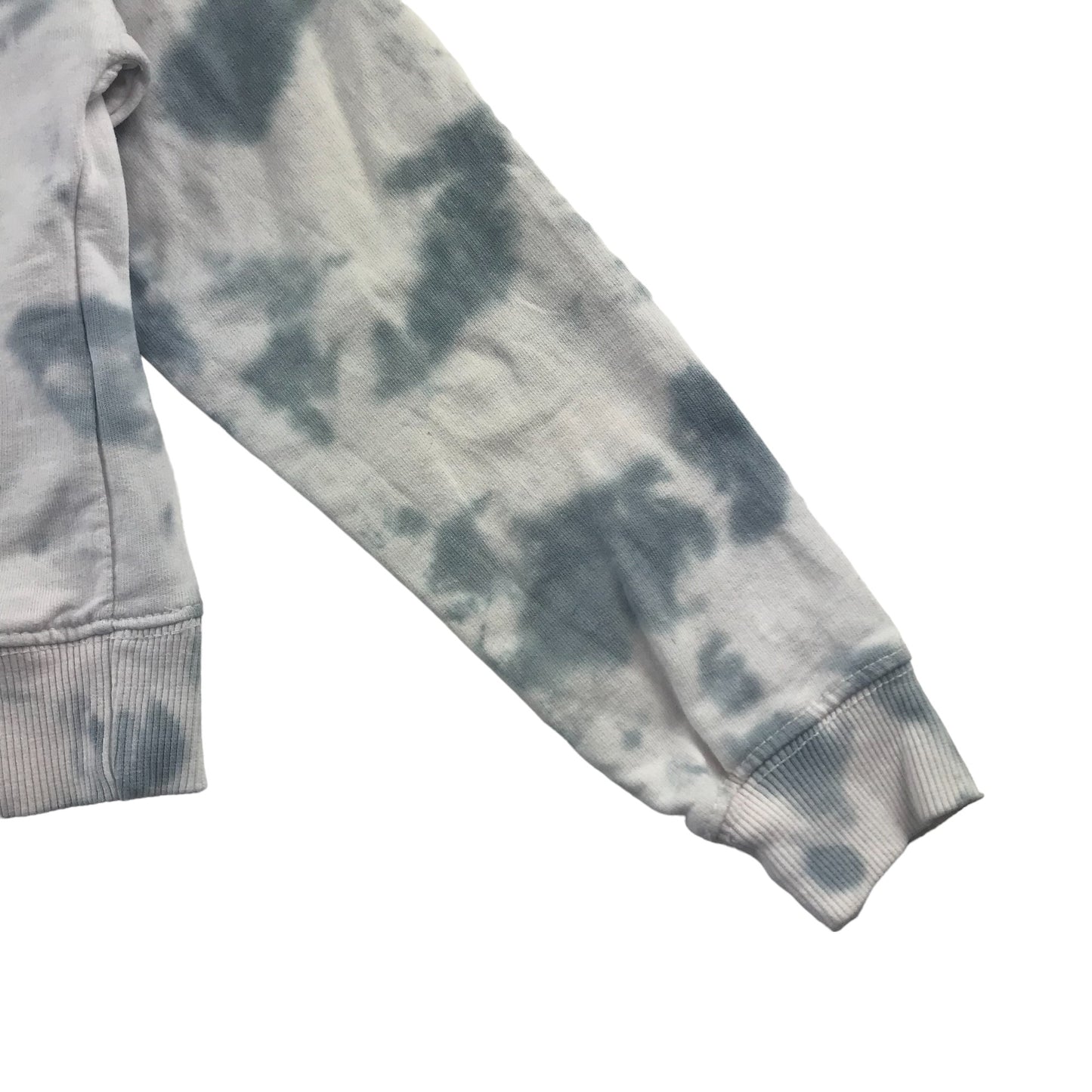 New Look sweater 10-11 years white with grey tie dye graphic cropped