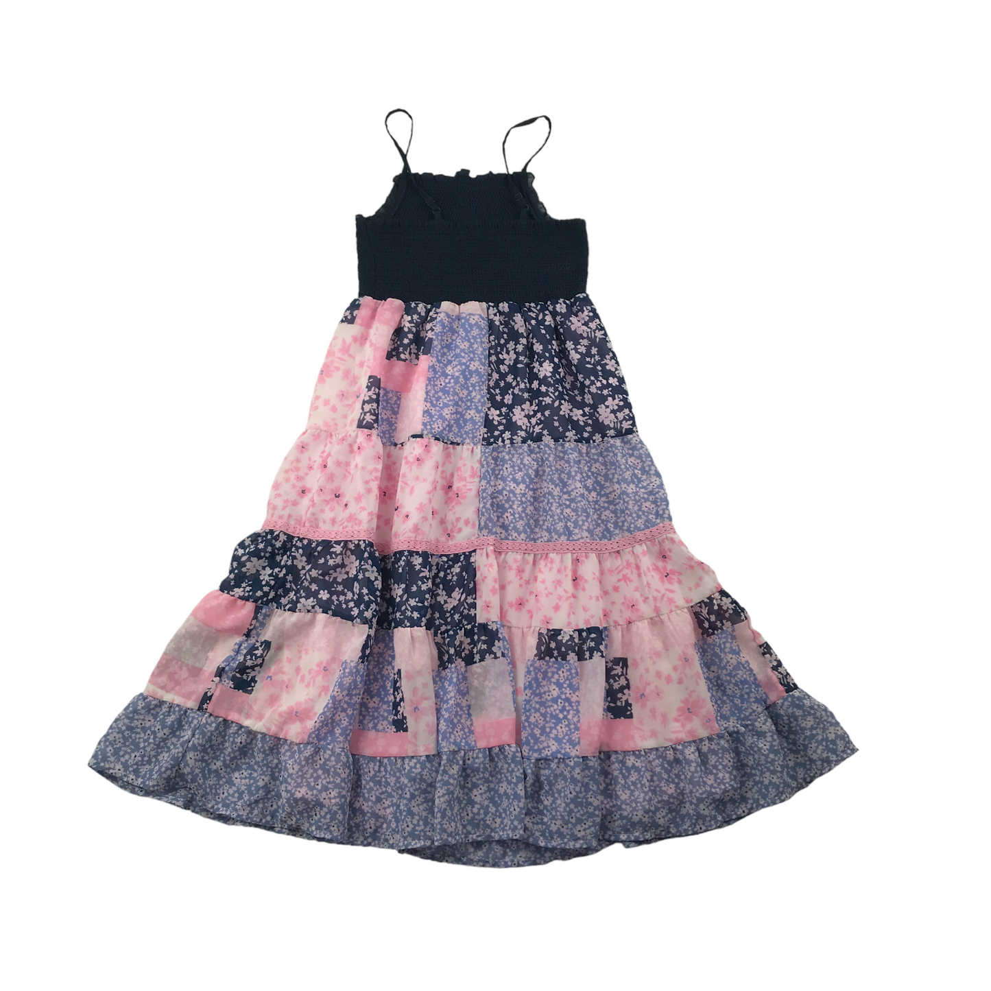 George Blue and Pink Floral Maxi Summer Dress Age 8