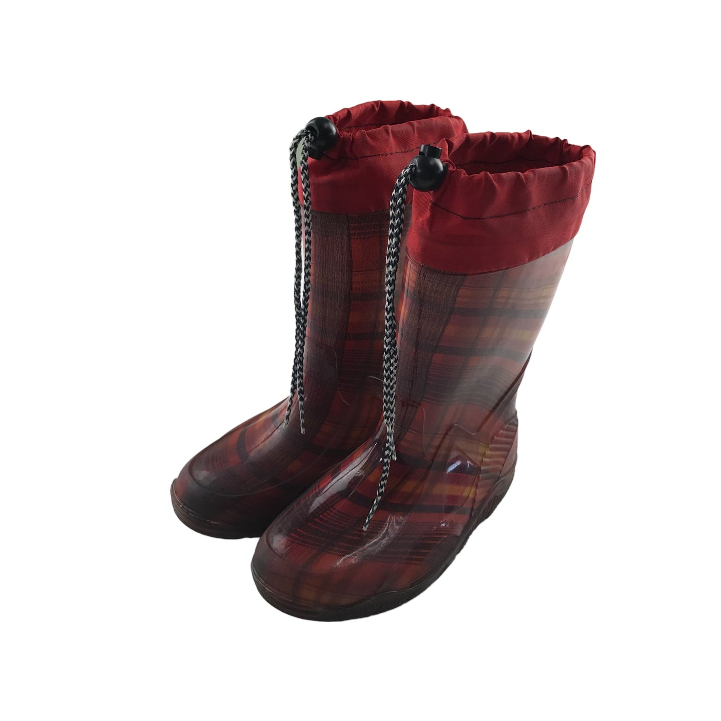 G&G wellies shoe size 12.5 junior red check pattern