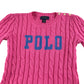 Ralph Lauren jumper 5-6 years pink cable knit peplum hem cotton