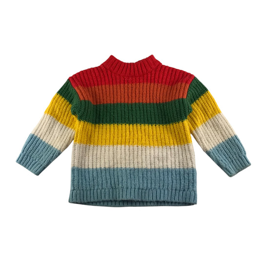 M&S jumper 6-7 years multicolour stripy knitted pullover