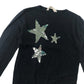 H&M jumper 11-12 years navy blue sequin stars cotton