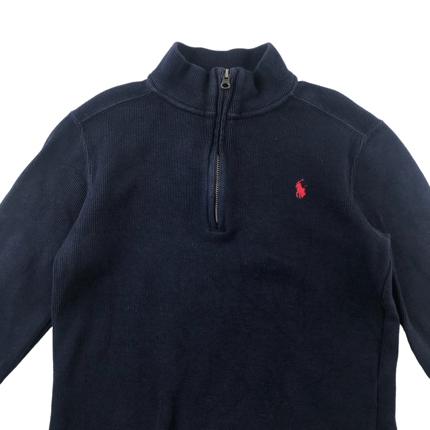 Ralph Lauren Jumper 7 years navy blue half zipper casual cotton