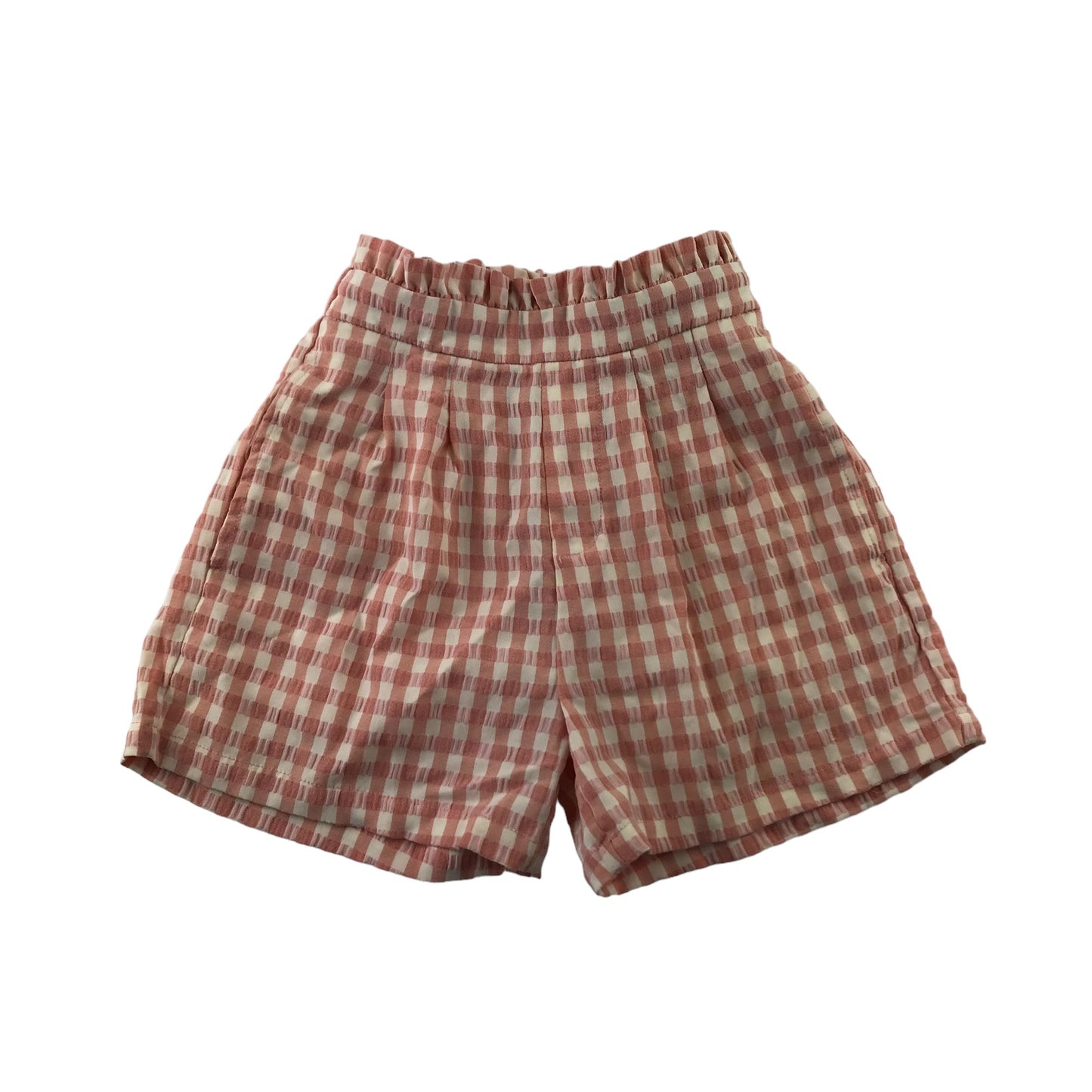 Mango Shorts Age 9 Peachy Pink Checked Pattern