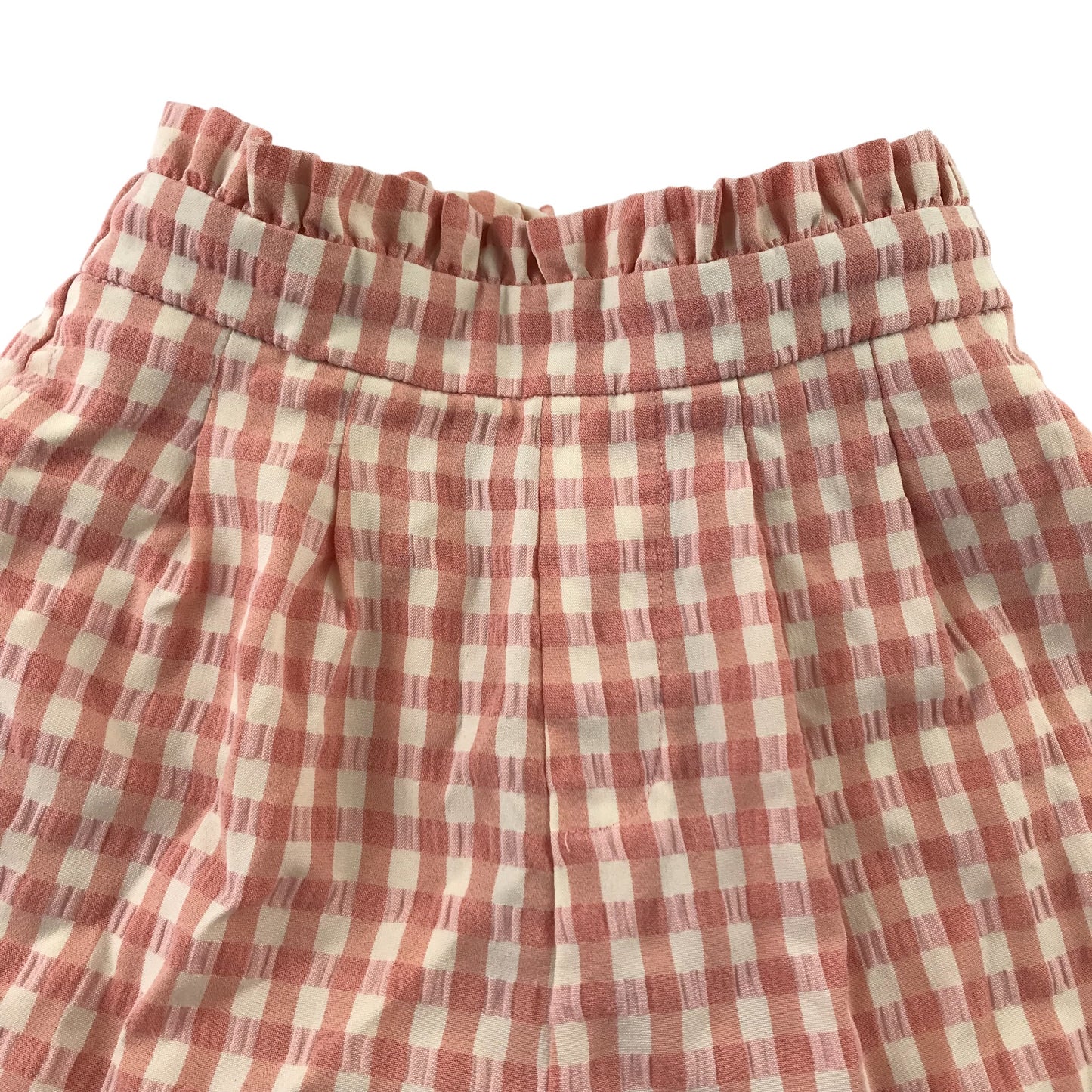 Mango Shorts Age 9 Peachy Pink Checked Pattern