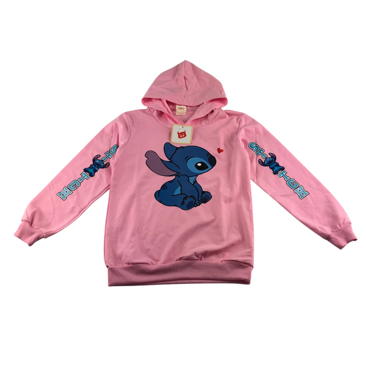 Lilo & Stitch hoodie and joggers set 9-10 years black and pink