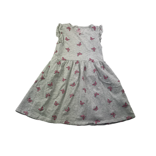 H&M Grey Butterfly Summer Dress Age 7