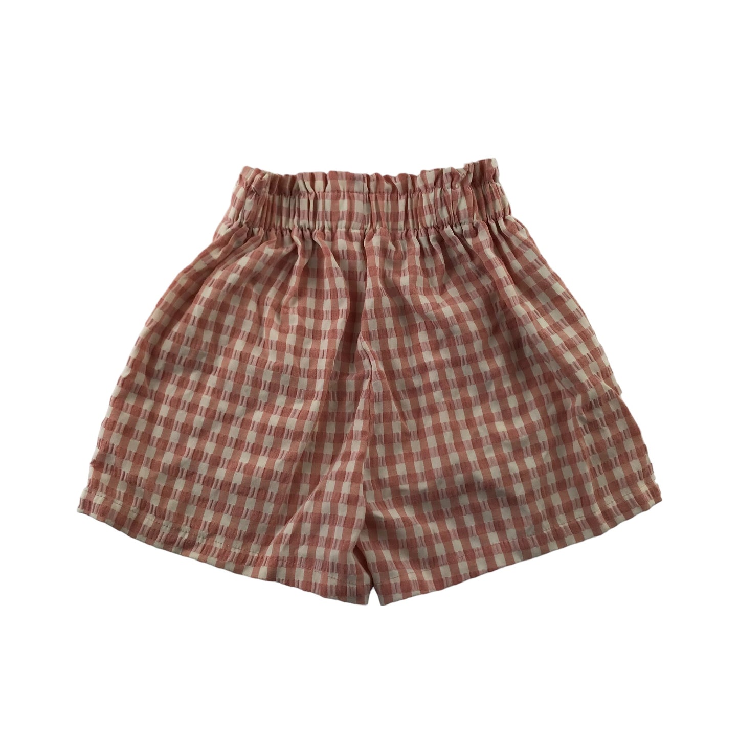 Mango Shorts Age 9 Peachy Pink Checked Pattern