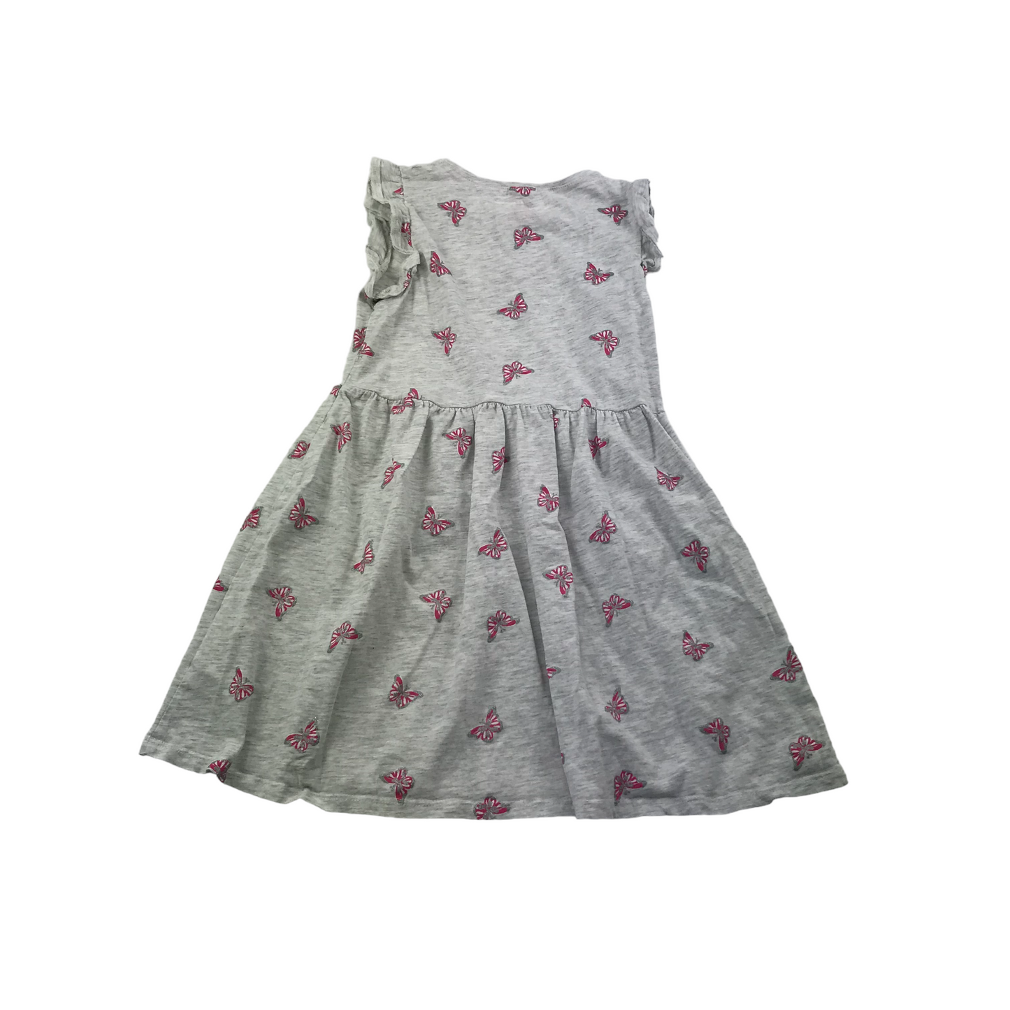 H&M Grey Butterfly Summer Dress Age 7