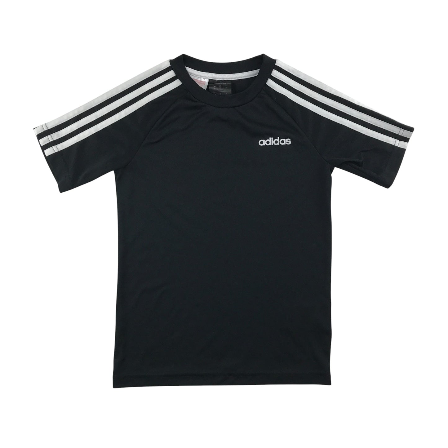 Adidas sport top 7-8 years black with white stripes and logo