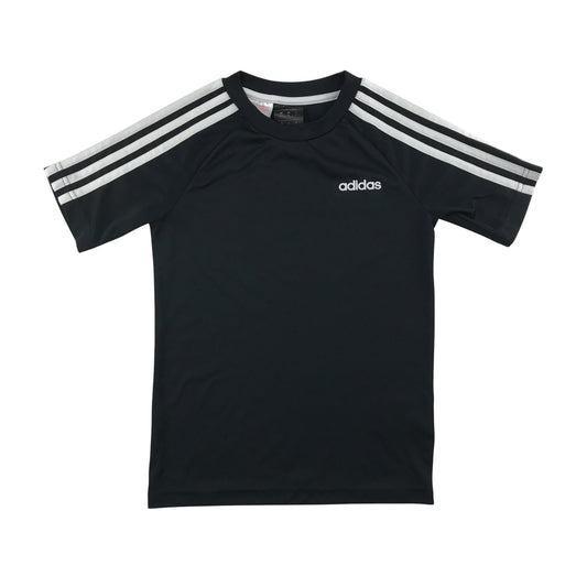Adidas sport top 7-8 years black with white stripes and logo