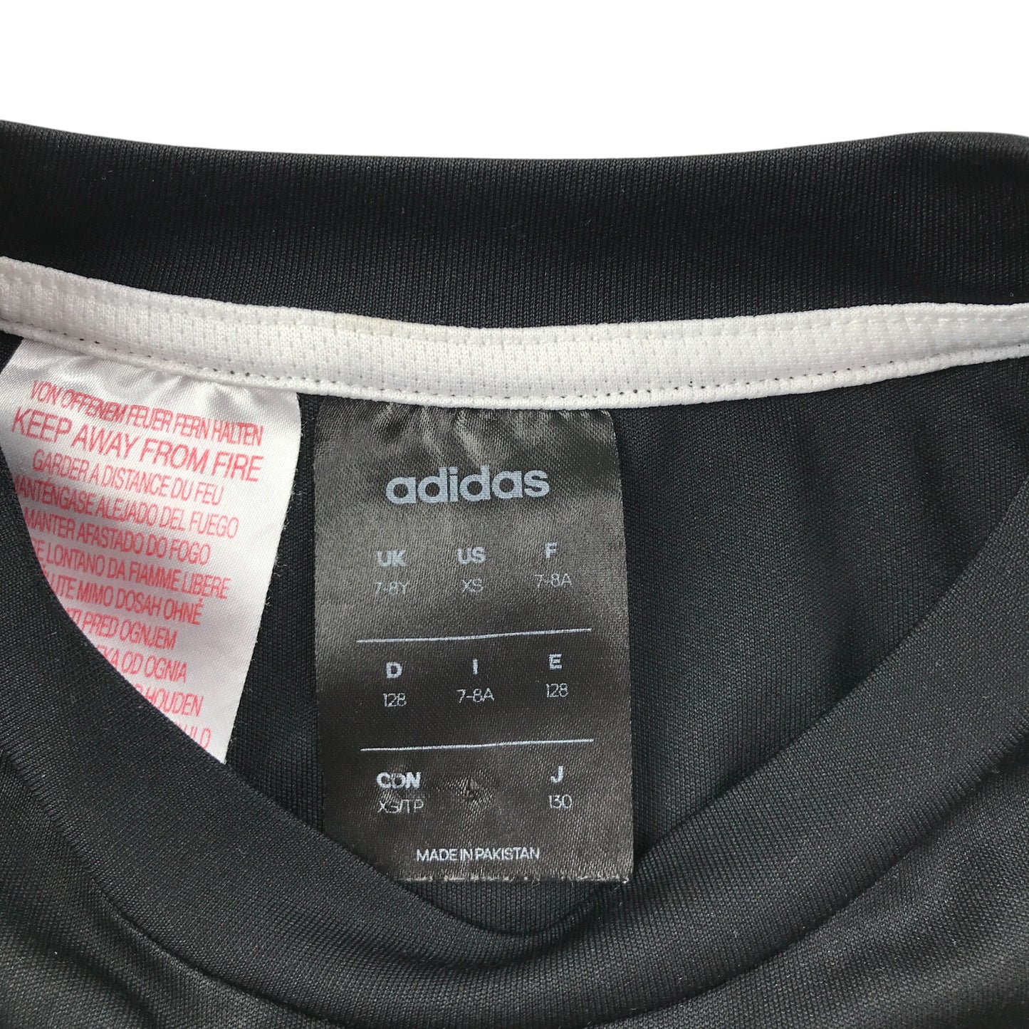 Adidas sport top 7-8 years black with white stripes and logo
