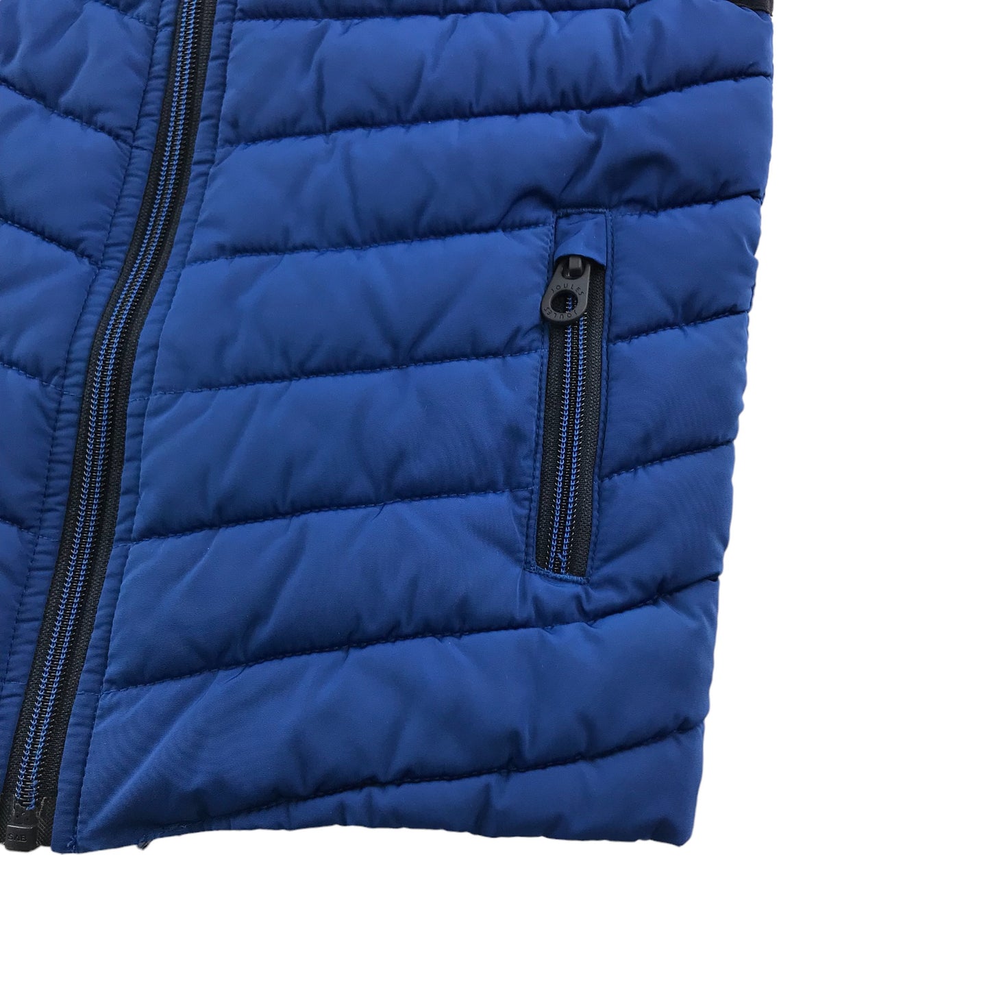Joules Gilet Age 5 Navy and Blue Light Puffer with full zip and high collar