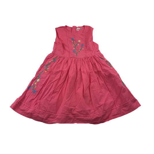 John Lewis Pink Embroidered Cotton Summer Dress Age 6