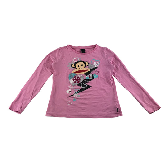 Paul Frank t-shirt 9-10 years pink Julius and snowflakes